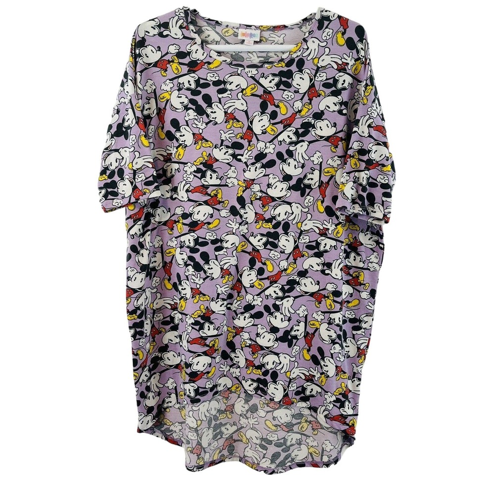 Womens S Lularoe Mickey Mouse Simply Comfortable Shirt Disney Allover Print